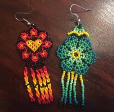 Free pattern for earrings sara. Huichol Flower Tutorial Kat Adair