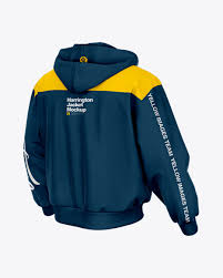 Download Harrington Hooded Jacket Mockup Half Side View In Apparel Mockups On Yellow Images Object Mockups
