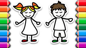 Cute bff friends forever cute bff coloring pages for girls. Drawing And Coloring A Cute Boy And Girl Couple Best Friends Awesome Coloring Pages For Kids Youtube
