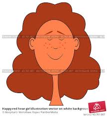 Happy red hear girl illustration vector