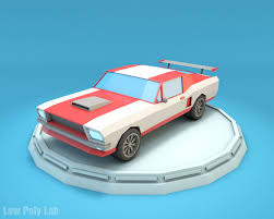 Download Low Poly Racing Car Mustang Download Game Ready 3d Model Low Poly Lab Low Poly Car Low Poly Low Poly Models