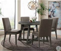 It's comfortable and stylish enough for formal dinner parties, yet still easily accessible by young children. Hudson Gray Round Dining Room Set From Elements Furniture Coleman Furniture