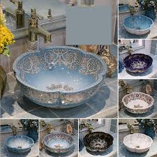 flower shape china handmade lavabo