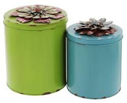 These decorative metal containers are great for storing small items, such as jewelry, watches, bracelets, necklaces, key chains, coins, keys, or anything else you want to keep them organized and organized in a drawer or. Ohio Wholesale Decorative Metal Canisters In Lime Green Blue Set Of 2 Walmart Com Walmart Com