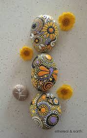 Hand Painted River Rock Rock Art Natural Home Decor Nature Art Mandala Inspired Design Dragonfly M Rock Painting Art Painted Rocks Hand Painted Rocks