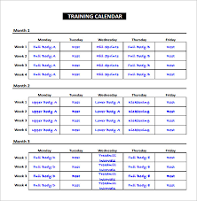 workout schedule template excel printable schedule template