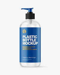Amber Plastic Bottle With Pump Mockup Present You Vozeli Com