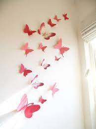15 3d Paper Butterflies 3d Butterfly Wall Art Wall Decor Butterfly Silhouettes Red Pink Nursery 3d Butterfly Wall Art Paper Wall Decor Butterfly Wall Art