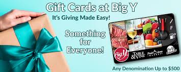 Maybe you would like to learn more about one of these? Big Y Big Y Gift Cards