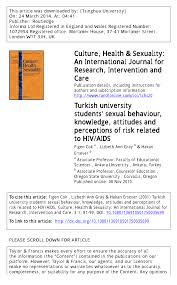 PDF) Turkish university students sexual behaviour, knowledge, attitudes  and perceptions of risk related to HIVAIDS