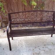 Constructed of cast aluminum seat and backrest with cast steel legs. Plow Hearth Blooming Iron Garden Bench Reviews Wayfair