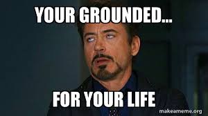 Your Grounded For Your Life Tony Stark Eye Roll Make A Meme