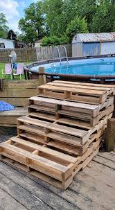 Wood is a great option because it is weatherproof. How To Make Above Ground Pool Steps From Old Pallets For Less Than 100 Decor Home Ideas
