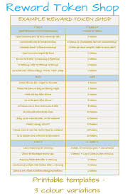 Reward Token Shop Printable Chore Chart Reward Chart Rewards