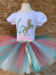 Unicorn Birthday Outfits For 10 Year Olds Girl S Unicorn Birthday Outfit 6th Birthday Tutu Rainbow Etsy Unicorn Birthday Outfit Birthday Outfit Girl Outfits