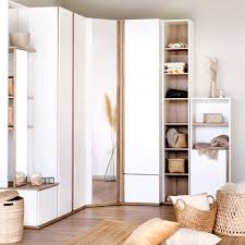 Module Armoire Avec 1 Porte Miroir Et 1 Tiroir Effet Chene Blanc Nestor Dressing Meuble Chambre Armoire Dressing Dressing Blanc