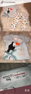 Minoti Baby Baby Boy Jungle Set Minoti Baby Baby Boy Set Unisex 9 12m 100 Cotton Top Has Snap Buttons Elastic Waistband Pants Clothes Design Baby Boy Sets