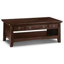 Arts Crafts Dark Cocktail Table With Shelf Coffee Table Wood Coffee Table With Drawers American Signature Furniture