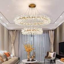 Crystal Living Room Chandeliers Modern Luxury Foyer Round Hanging Light Chandelier In Living Room Living Room Chandelier Modern Luxury Modern Chandelier