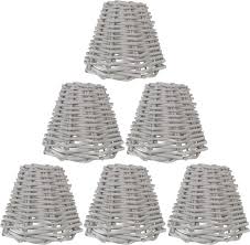 Unique bargains wall ceiling clip on lamp shades light cover gold tone 3x5.3x4.7 inch, set of 6. Wicker Chandelier Lamp Shade 3 Inch By 6 Inch By 5 Inch Clip On Urbanest