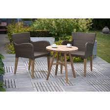 Product title costway 3pc bistro patio garden furniture set 2 folding chairs glass table top steel average rating: Luxury Weave Teak Garden Bistro Set Pr Home Cuckooland