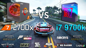 The 8700k has better single core and slightly faster quad core performance, while the ryzen now wins in quad and multi core, and loses on by a slim margin in single core performance. Core I7 9700k Vs Ryzen 7 2700x Test In 10 Games Youtube