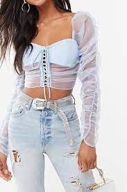 49 Trending Crop Jeans Winter Outfits Ideas Top Outfits Crop Top Outfits Sheer Top Outfit