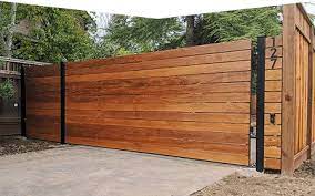 The base can be constructed out of concrete. Automatic Wooden Wrought Iron Driveway Gates Fence