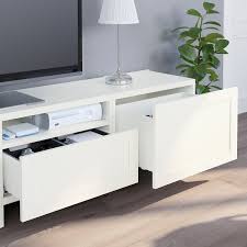 Meuble tv glen blanc et imitation bois noir 106 30. Besta Combinaison Meuble Tv Blanc Hanviken Stubbarp Blanc Ikea