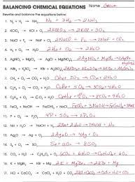Balancing Chemical Equations Worksheets With Answers Chemistry Lessons Chemistry Education Chemical Equation