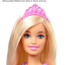 Barbie Dreamtopia Royal-Puppe, blond mit rosa Rock, Schuhen und  Haar-Accessoire