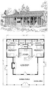 The Bunkhouse Plan Sl 1237 1033 Sq Ft 36 W X 44 D X 19 H 2x6 Construction Gable Roof Cabin Floor Plans Tiny House Plans Small House Plans