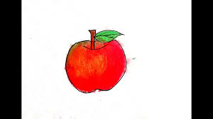 How To Draw An Apple Draw Color Paint Apple Fruit Coloring Page For Ki In 2021 Fruit Coloring Pages Drawing Apple Learn To Paint