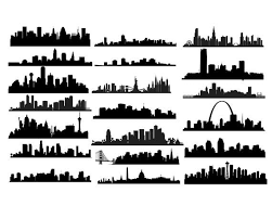 Black And White Denver Skyline Silhouette Us City Skyline Svg Skyline Svg City Scape Us Cities New Etsy In 2020 City Skyline Skyline Svg
