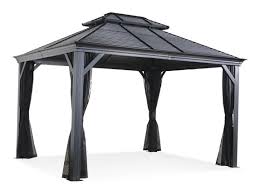 10' l x 12' w x 9'6 h. Sojag Mykonos Gazebo 10 Ft X 12 Ft Canadian Tire