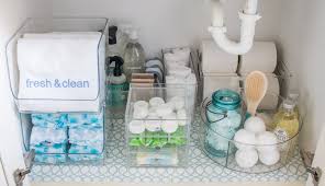 organizing under the bathroom sink
