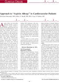 Approach To Aspirin Allergy In Cardiovascular Patients Circulation