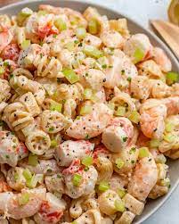 This easy and delicious shrimp pasta salad recipe is perfect for lunch or dinner and can be whipped up in less than thirty minutes, including cooking time. Healthy Creamy Shrimp Pasta Salad Healthy Fitness Meals