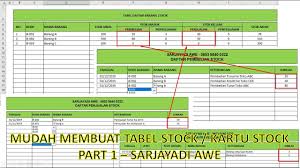 Hal ini penting untuk dilakukan karena merupakan salah satu. Mudah Membuat Tabel Stok Atau Kartu Stok Dari Persediaan Dengan Excel Part 1 Youtube