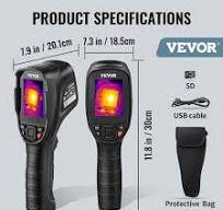 VEVOR Thermal Imaging Camera 240 x 180 IR Resolution Infrared Camera  4°F/1022°F with 2MP Visual Camera 64G SD Card LED Light FYHWRXYWYWIFIR7JZV0