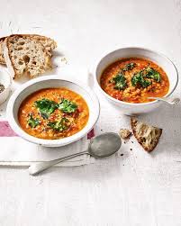 Lentil Tomato And Paprika Soup With Crispy Kale Recipe Delicious Magazine Recipe Lentil Recipes Best Lentil Soup Recipe Crispy Kale Recipe