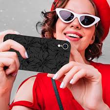 Amazon.com: MZELQ for iPhone XR Case, Silicone Black Floral Flowers Cute  Pattern, Magnetic Compatible with MagSafe Sunflowers Camera Protection  Phone ...