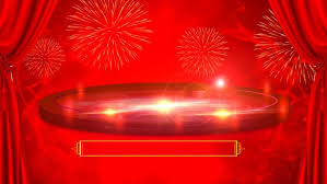 خلفية حمراء كبيرة مستديرة مرحلة الإعلان Colorful Art Neon Signs Background