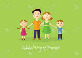 Global parents day or parents day provides an opportunity to appreciate and encourage all parents in all parts of the world for their selfless commitment to children and their lifelong sacrifices towards. Global Day Of Parents Vector Daddy With Mum And Kids Family Royalty Free Cliparts Vectors And Stock Illustration Image 103410568