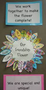 These friendship crafts for kids are fun to work at and our a wonderful means of expressing. A Friendship Flower We Read The Crayon Box That Talked By Shane Derolf Discussed How We All Work Tog Preschool Crafts Preschool Friendship Friendship Crafts
