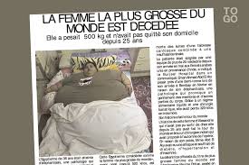 Eman ahmed abd el aty, qui serait la plus grosse femme du monde. Maladie Negligee Mais Mortelle Republique Togolaise