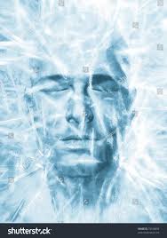 Render Mans Head Frozen Block Ice Stock Illustration 73018894