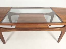 Complete your living room with coordinating console tables, side tables, bookshelves and media centers. Mid Century Modern Surfboard Teak Glass Coffee Table By Victor Wilkins Fresco Collection For G Plan Epoch