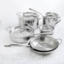 All Clad D3 Tri Ply Stainless Steel 10 Piece Cookware Set Cookware Set Stainless Steel Cookware Copper Cookware