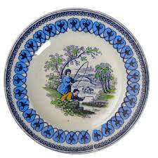 Grindley teacup and saucers in the seville pattern. Miniature Child S Multicolor C E M Fishers Pattern Transferware Plate Circa 1865 Transferware Plate Green Transferware Blue Transferware